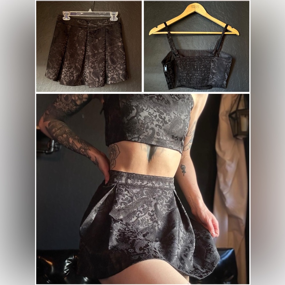 Sugar thrillz Noir skirt & crop set